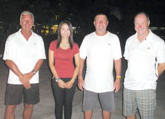 Pete Sumner with Miss Nut, Terry Madsen and Tim Hake.