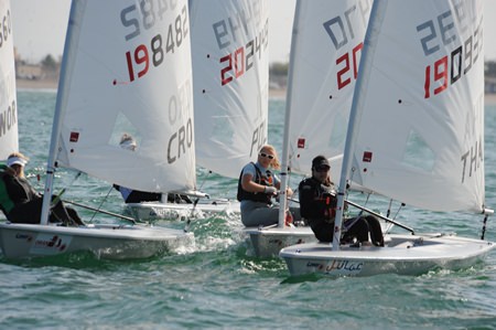 Kamolwan is seen in action at the Oman Laser Radial Worlds. (Photo courtesy Mundher Al Zadjali)
