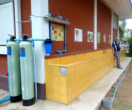 The new filters are attached to 11 existing taps which were used for washing.