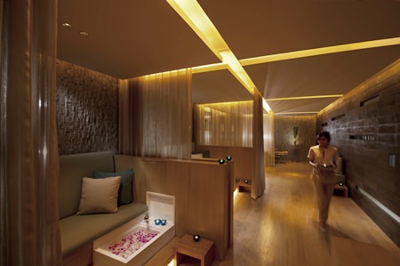 Hair and nail salon area.