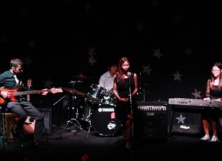 Music teacher Mr Shiells and students kick off the talent show.