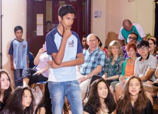 Students took part in several drama workshops.