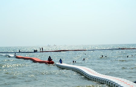 The city is replacing the old, round buoys with stronger, wider buoys.