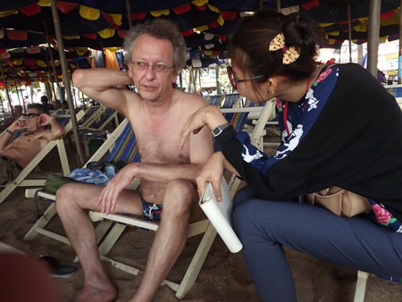 German tourist Klaus Gottschlich has been here many times and says the protests stay in Bangkok and don’t impede on the tourist fun here.