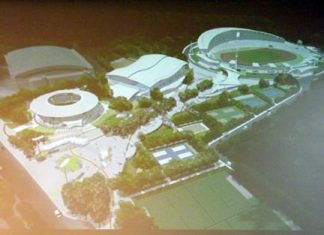 An artist’s rendering of the construction plan for phase 2 of the football stadium.