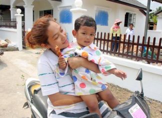 Finally, a distraught mother is reunited with her lost child.