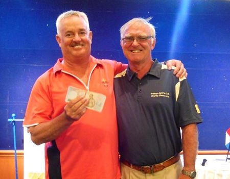 The big cash raffle winner with PSC President Tony Oakes (right).