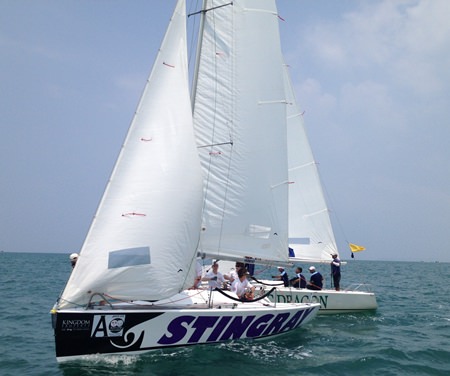 Competing crews were matched off in Platu 25 class yachts.