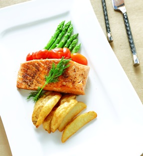 Scottish Salmon at Oasis restaurant.