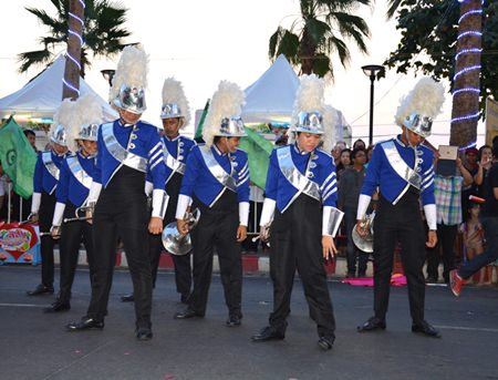 A precision marching band from Pattaya’s local schools shows their talents.