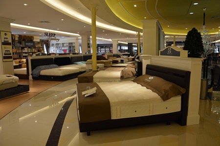 The Sleep Gallery features 11 well-known manufacturing bedding brands - Sealy, Tempur, Omazz, Lotus, Slumberland, Sydna, Santas, Aussino, Nice, Cannon and Akemi.