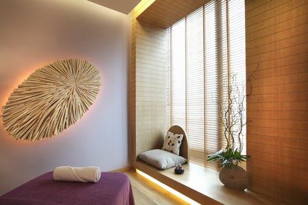 Treatment rooms are tastefully decorated.