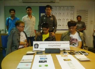 Pattaya Police have arrested Chinese nationals Xuan Tao, Shi Yen Hua, and Shi Zhi Yong for credit card fraud.