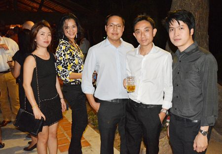 (L to R) Passaporn Kongsoontornsin, key account manager, Poraporn Buaboon, key account manager, Pitipong Suanyim, National sales manager-key account, Pattarapong Wongsanuk, regional sales manager and Kritsada Akkharaseranee, marketing manager of Lyreco Office & Work Solutions Thailand, one of the main sponsors of the evening.