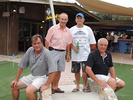 Bob Mattes (seated left) with ‘Ace-Man’ John Cunningham, Graeme Pround and Graeme Gibson.