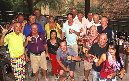 The Khao Yai road-trippers take time out for a group photo.