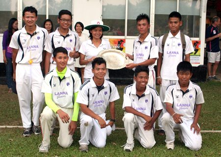 The victorious San Miguel Thais junior cricket team won the Joe Carpenter Plate at the 27th annual Chiang Mai Cricket Sixes tournament.