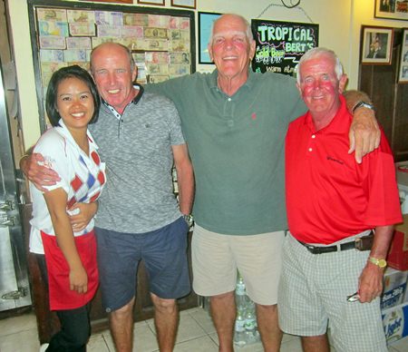 Tuesday’s B Flight winners pose with one of Bert’s helpers.