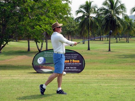 Jeff Cordiero tees off at Crystal Bay.