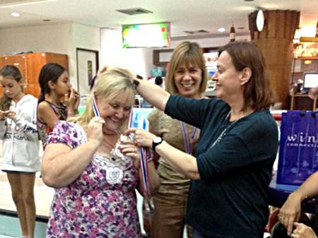 Allison Lutton and Dianne Hammond (left & centre) were part of the formidable Loch Ness Monsters team.