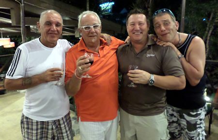 Peter, Greig, Craig and Mal enjoy some refreshments back at the hotel.