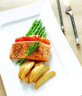 Scottish Salmon at Oasis restaurant.