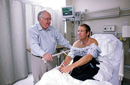 Erik Compton with father, Peter, in August 2008, three months after the second transplant.