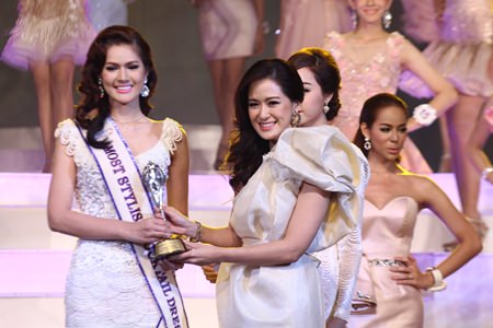 Jidapa Noikwan (left) was adjudged to be wearing the most stylish cocktail dress.