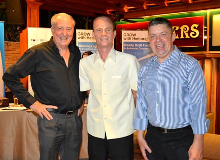 Dr. Iain Corness; John Andrew Manley, Marriot Pattaya’s Director of F&B; and Paul Strachan, PMTV Productions Manager.