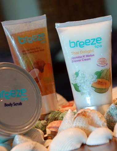 Products used at Breeze Spa.