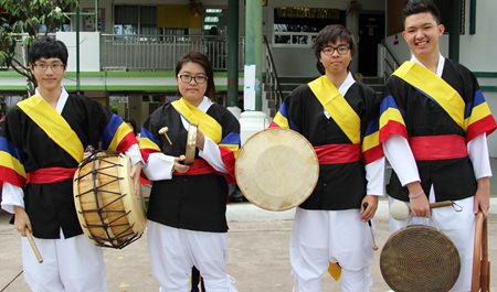 The Korean drummers.