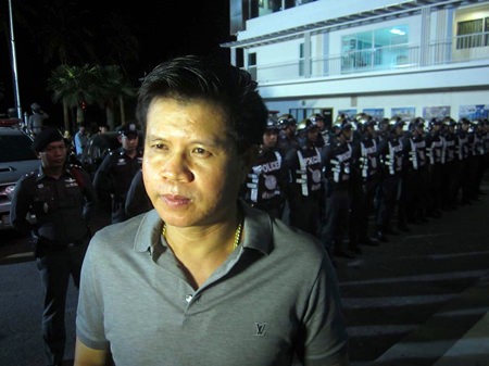 Superintendent Supachai Puikaewkam dispatches officers for patrols May 1.