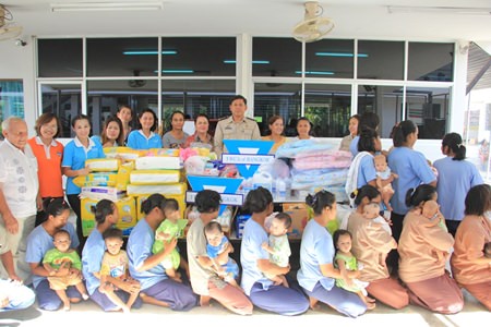 YWCA and Jesters deliver donated household items and baby supplies to mothers and children being held at the Pattaya Remand Prison.