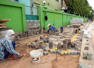 The first phase of the wheelchair path near the Redemptorist Vocational School for Persons with Disabilities is finally nearing completion.