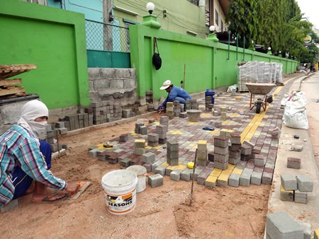 The first phase of the wheelchair path near the Redemptorist Vocational School for Persons with Disabilities is finally nearing completion.