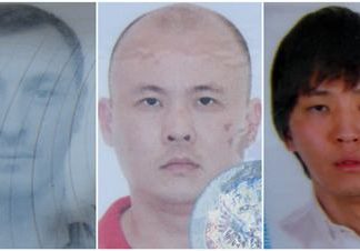 (L to R) Dmitrii Minkin, Aleksandr Li and Aleksandr Lidzhiev have been charged with ATM theft.