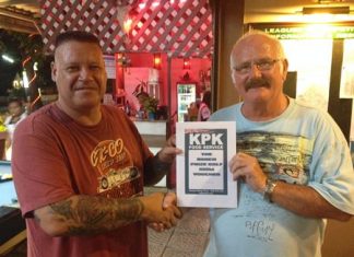 Roger Mitchell (right) - winner of the KPK voucher at Eastern Star.