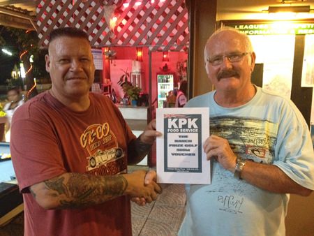 Roger Mitchell (right) - winner of the KPK voucher at Eastern Star.