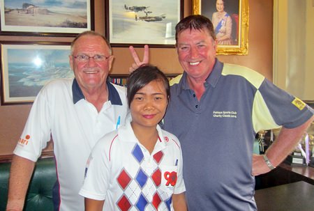 John Hackett (right) and Derek Brook (left) with one of Bert’s finest.