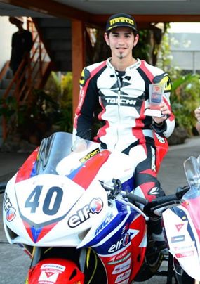 Ben Fortt, all smiles after taking first place on Pirelli Academy Race Day at the Bira International Circuit in Pattaya, Sunday, May 11.