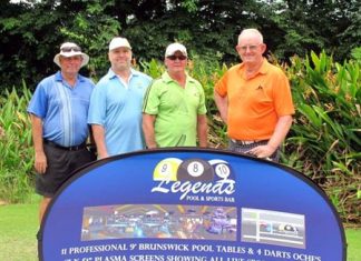 Low Gross winner Max Scott (right) with Bob Watson, Jason McDonald and William Vickers