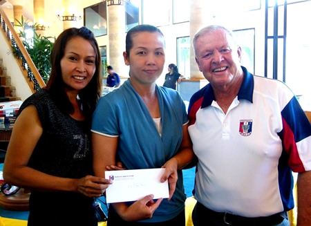 Tournament runners-up Orn (center) and Chop (left) pose with PSC Golf Chairman Joe Mooneyham.