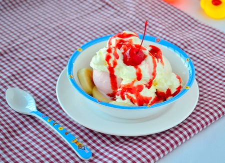 Children’s banana supreme sundaes at A-One Hotel.