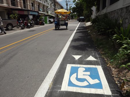 Engineers recently painted a wheelchair access sign along the route.