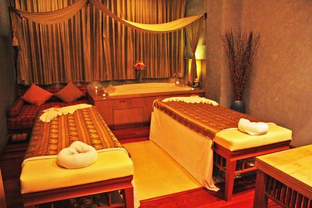 The spa’s treatment rooms are tastefully decorated and infused with herbal aromas.