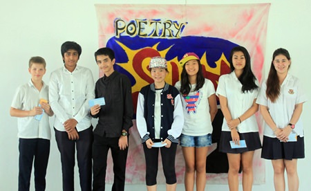 The Year group winners of the Poetry Slam from St. Andrews Green Valley and St. Andrews Sukhumvit 107 in Bangkok.