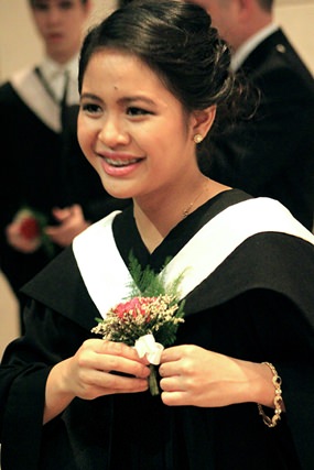 Julianne is all smiles as she prepares for the IB award ceremony.