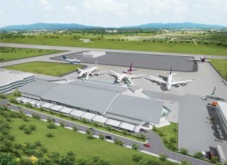 An artist’s rendering of U-Tapao-Pattaya International Airport where construction of a new passenger terminal has stalled with no estimate on when work will begin again.