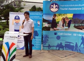 Weerawut Tapinta, director of the Bureau for Prevention of Tourist Fraud, advises tourists about the possible dangers after dark in Pattaya.