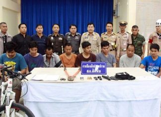 Loan-shark enforcement gang busted in Sattahip Police have arrested an armed money loan shark gang in Sattahip.